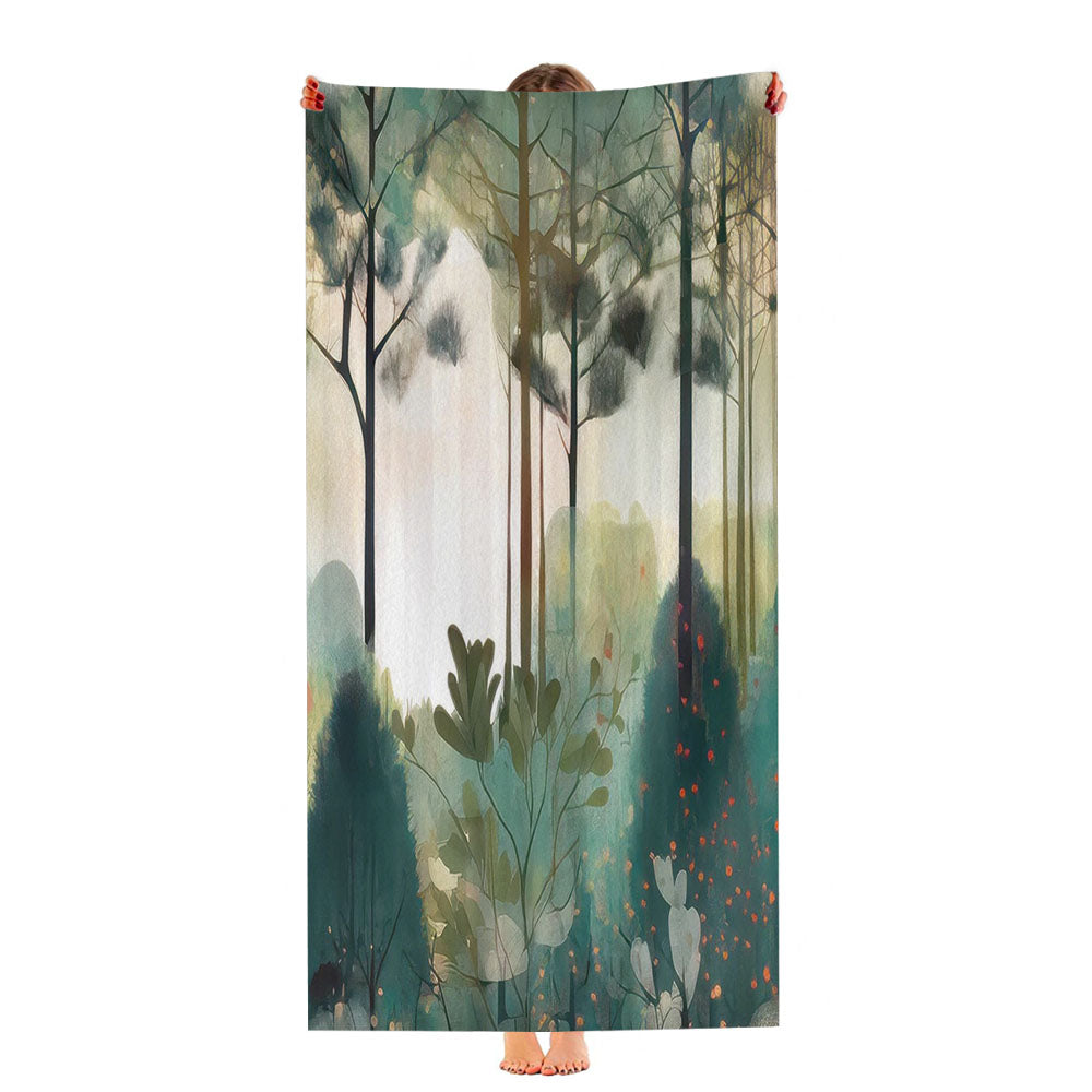 Cottage Folk Art Country Forest Ultra-Soft Luxury Bathroom Towels