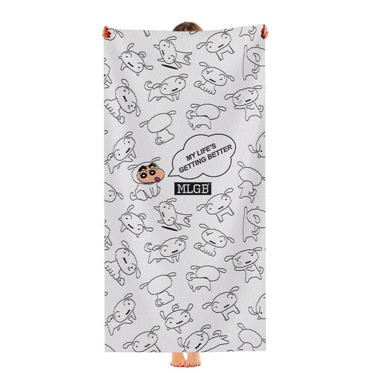 Crayon Shinchan Doodle Pattern Ultra-Soft Luxury Bathroom Towels