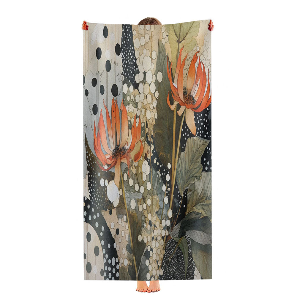 Cute Boho Floral Ultra-Soft Luxury Bathroom Towels