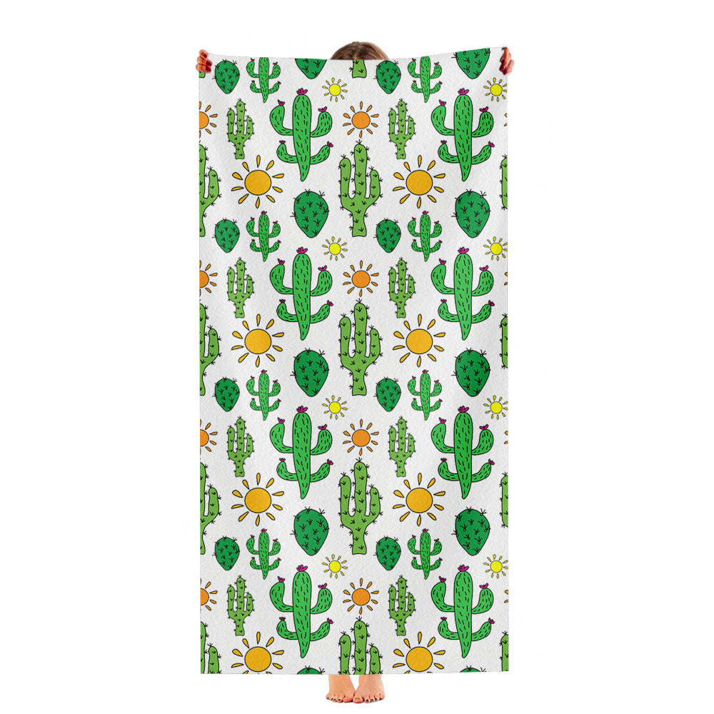 Cute Desert Cactus Pattern Ultra-Soft Luxury Bathroom Towels