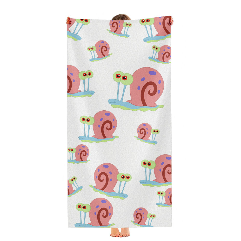 Cute Gary Spongebob Squarepants Pattern Ultra-Soft Luxury Bathroom Towels