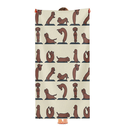 Dachshund Yoga Pattern Ultra-Soft Luxury Bathroom Towels