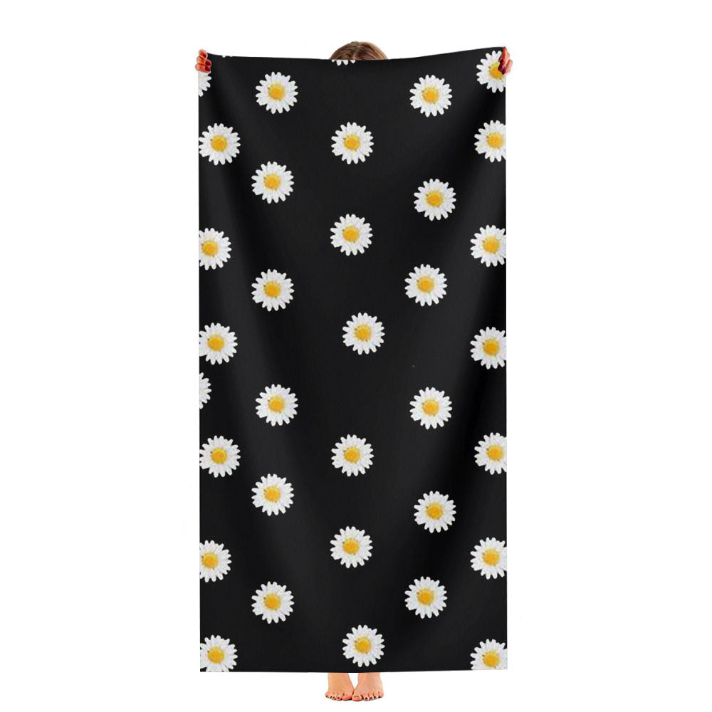 Daisy Flower Pattern Ultra-Soft Luxury Bathroom Towels