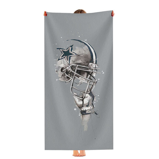 Dallas Cowboys Helmet Painting Florian Nicolle Ultra-Soft Luxury Bathroom Towels