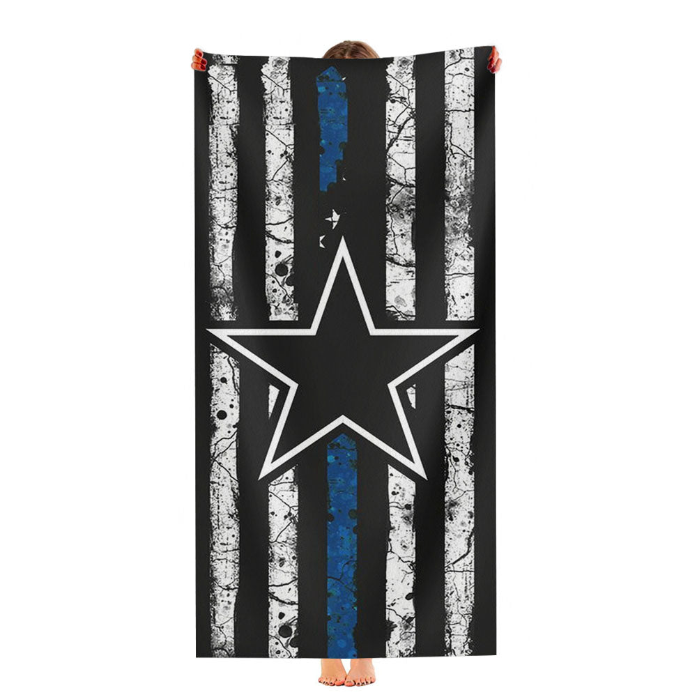 Dallas Cowboys Thin Blue Ultra-Soft Luxury Bathroom Towels