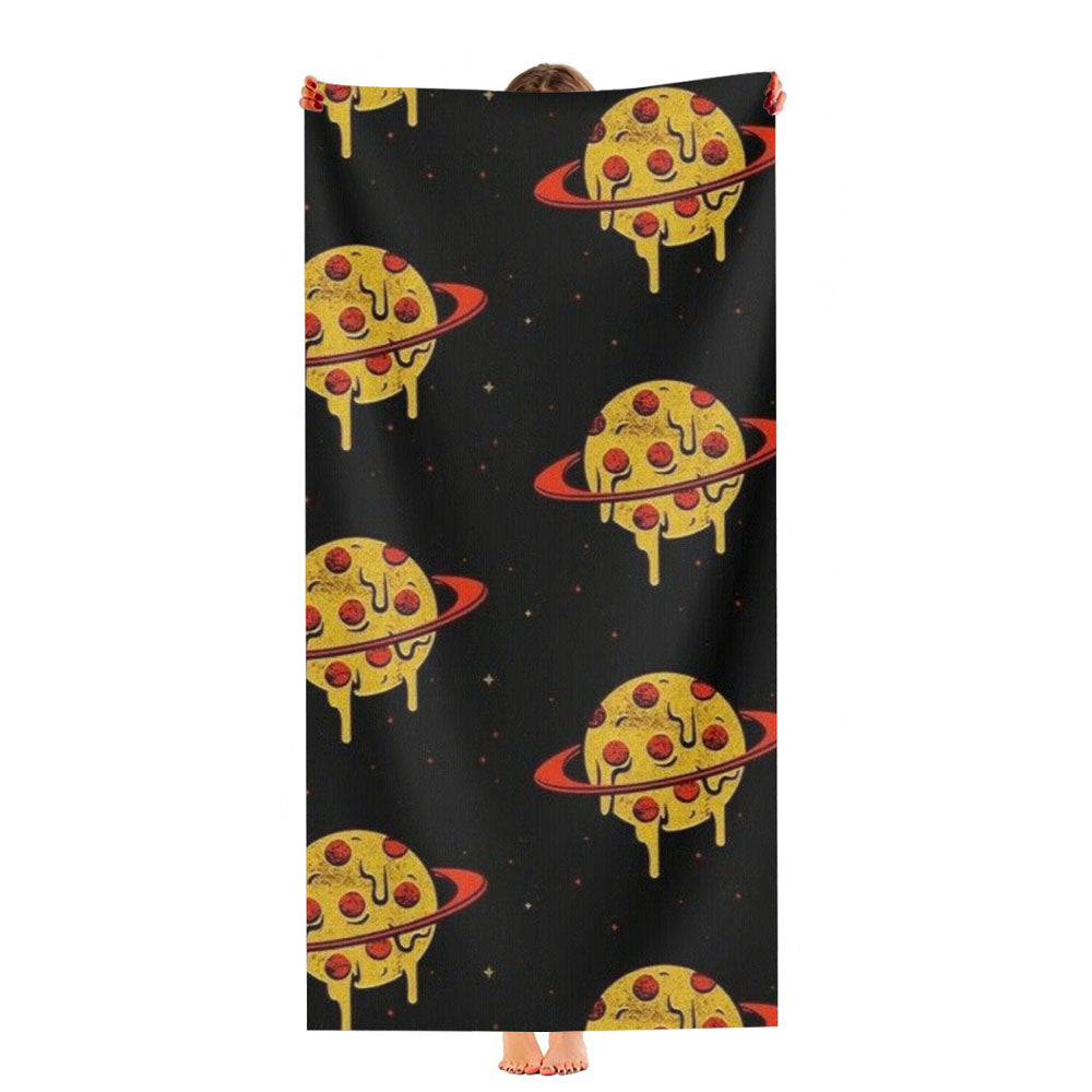 Delivery Pizza Planet Pattern Ultra-Soft Luxury Bathroom Towels