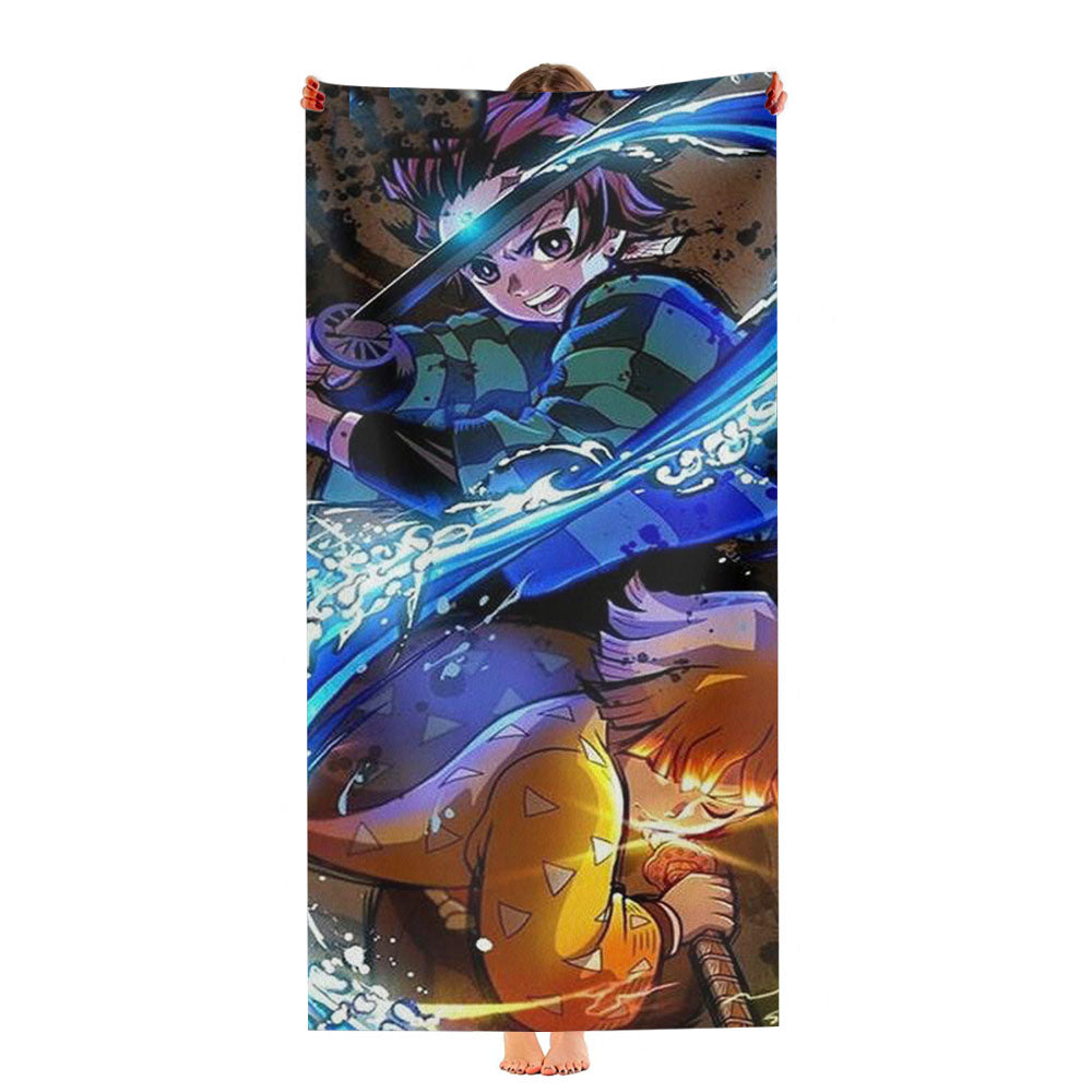 Demon Slayer Tanjiro And Zenitsu Ultra-Soft Luxury Bathroom Towels