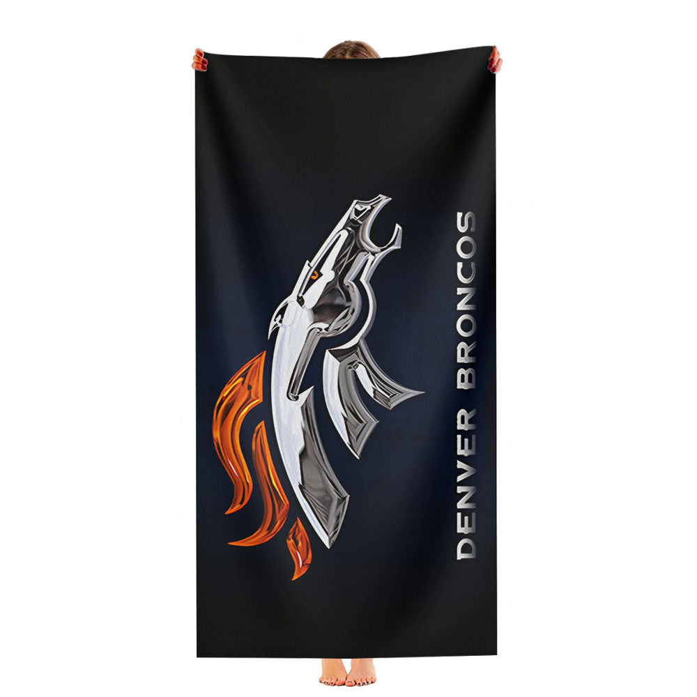 Denver Broncos Wallpaper Ultra-Soft Luxury Bathroom Towels