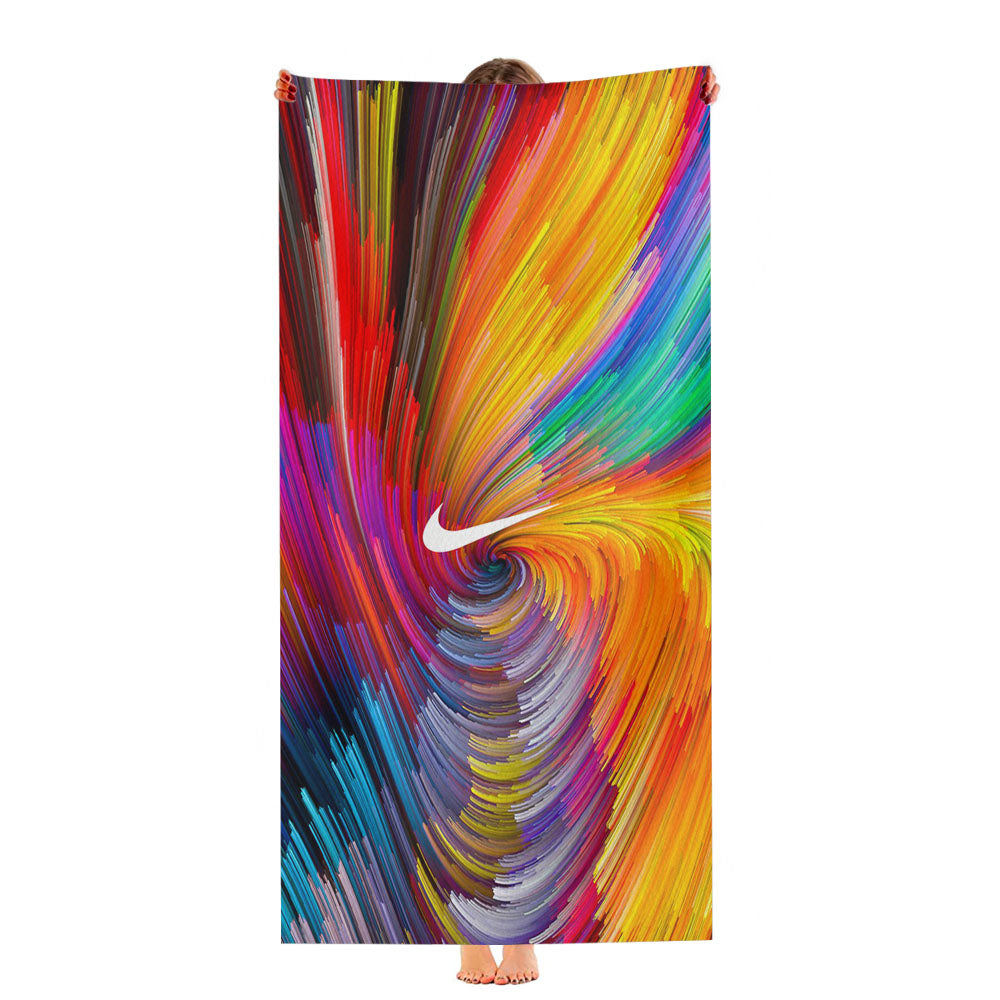 Digital Abstrack Line Color Rainbow Pattern Background Ultra-Soft Luxury Bathroom Towels