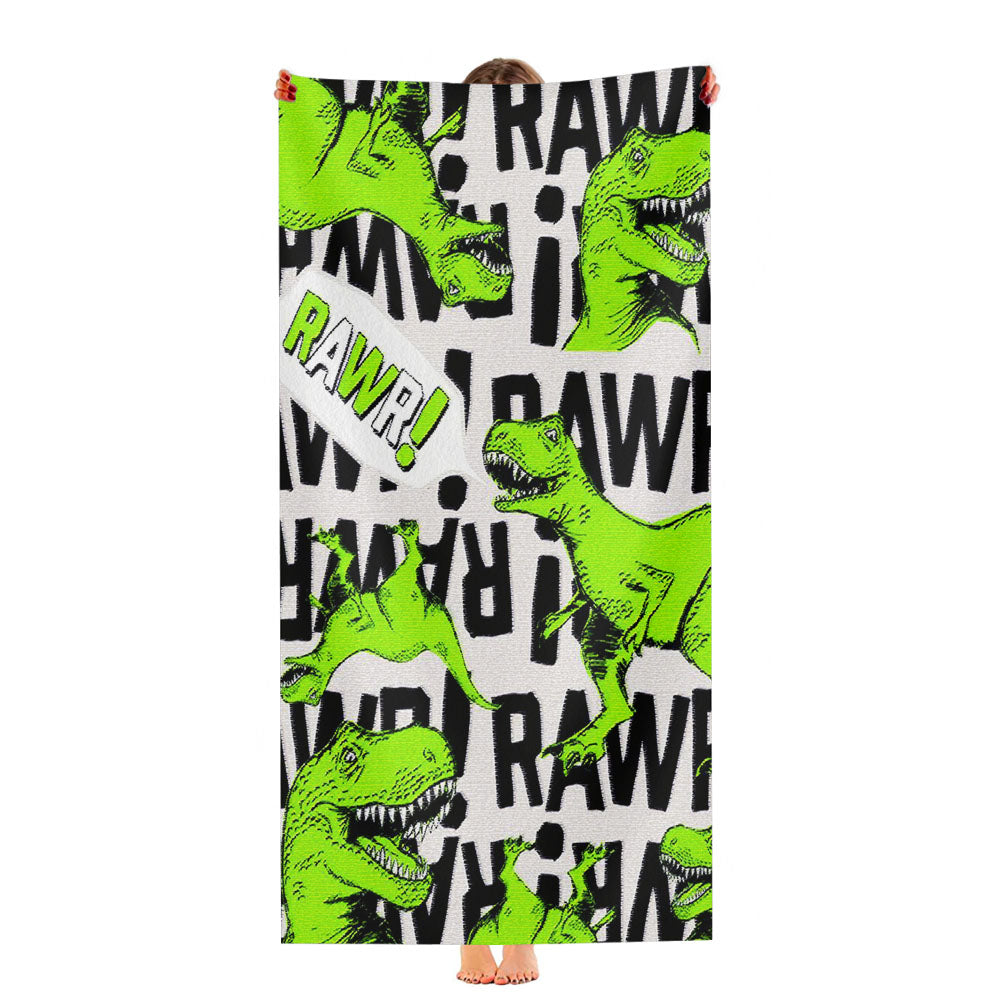Dinosaur Pattern Honest Diapers Ultra-Soft Luxury Bathroom Towels