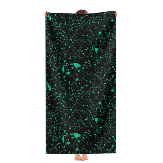 Disney 101 Dalmatians Family Pattern Black Tosca Ultra-Soft Luxury Bathroom Towels