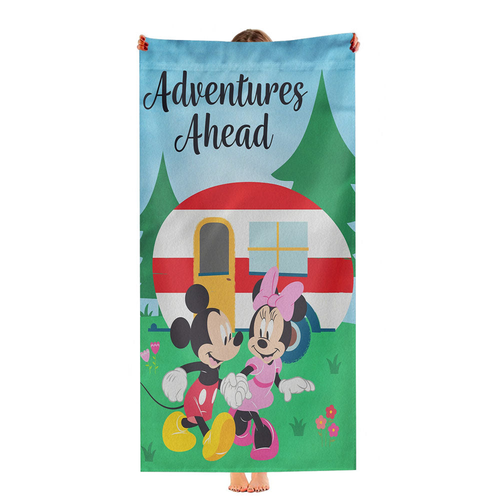 Disney Adventures Ahead Camper Mickey And Minnie Ultra-Soft Luxury Bathroom Towels