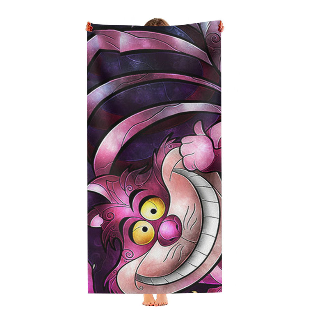 Disney Cheshire Cat Stained Glass Ultra-Soft Luxury Bathroom Towels