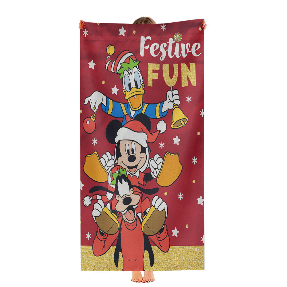 Disney Festive Fun Friends Ultra-Soft Luxury Bathroom Towels