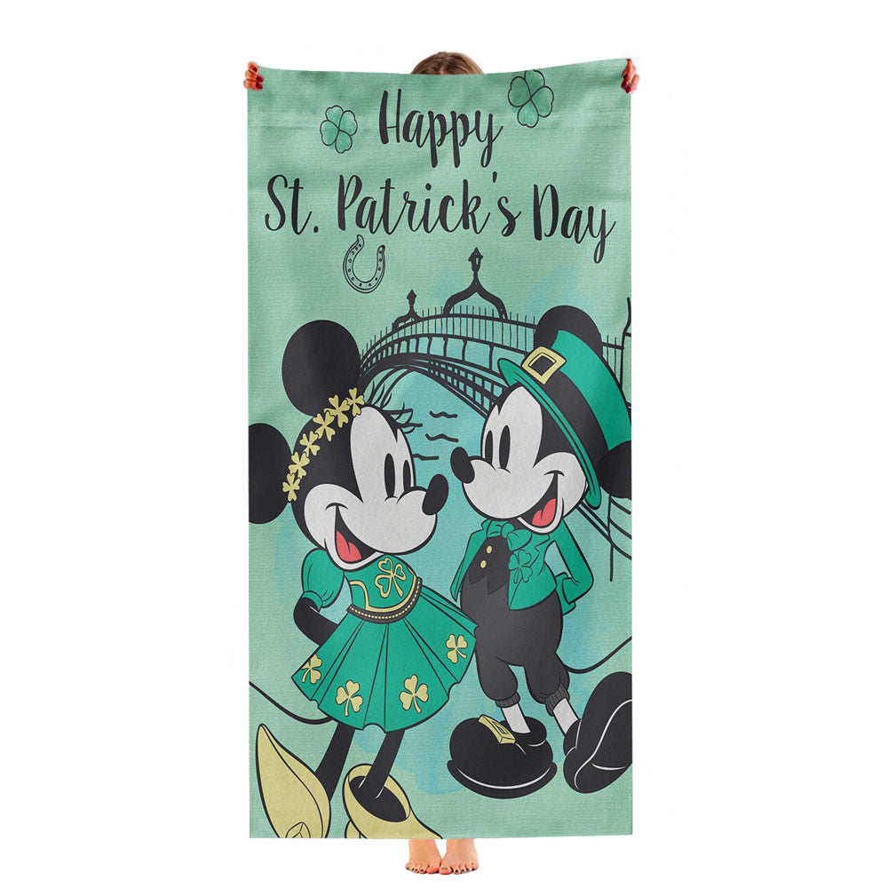 Disney Happy St. Patrick'S Day Stitch Ultra-Soft Luxury Bathroom Towels