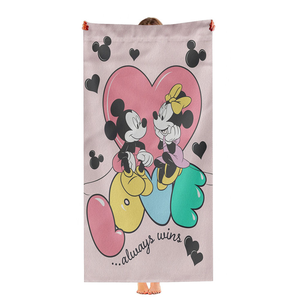 Disney Love Always Wins Mickey & Minnie Ultra-Soft Luxury Bathroom Towels