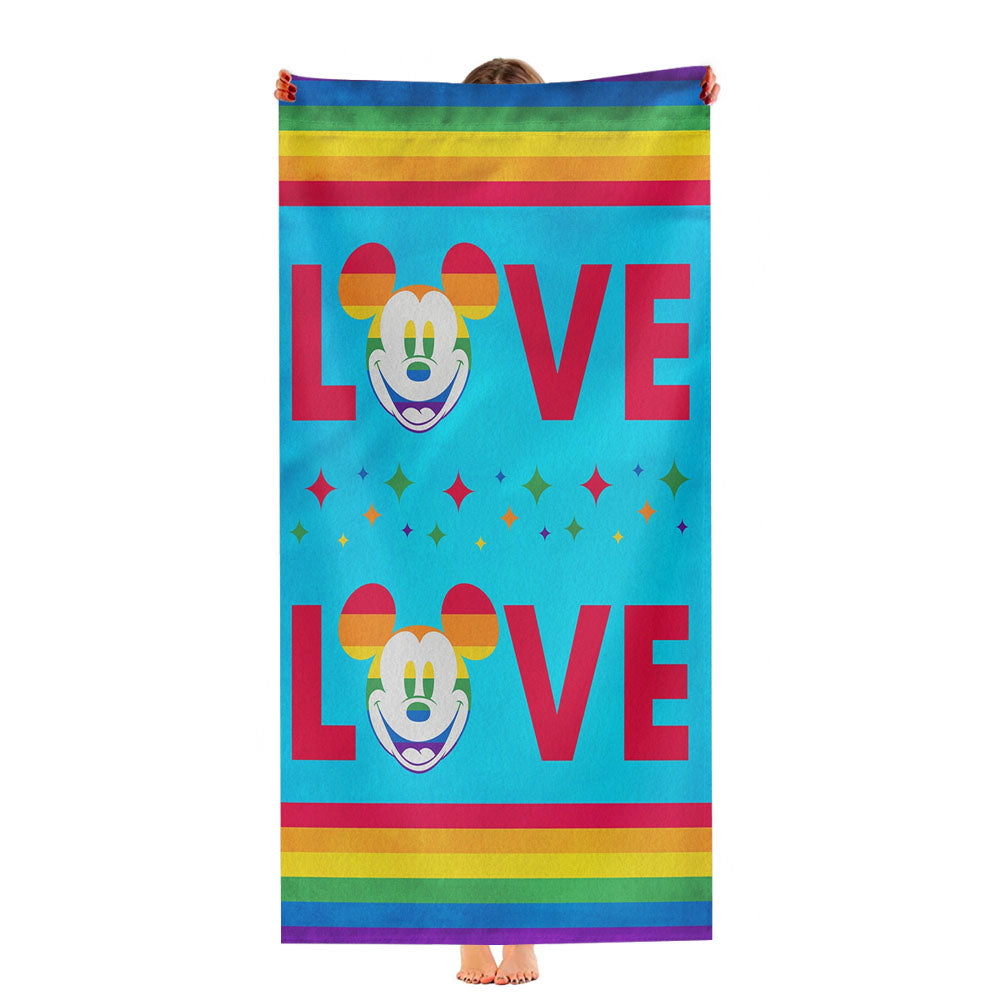 Disney Love Is Love Pride Mickey Ultra-Soft Luxury Bathroom Towels
