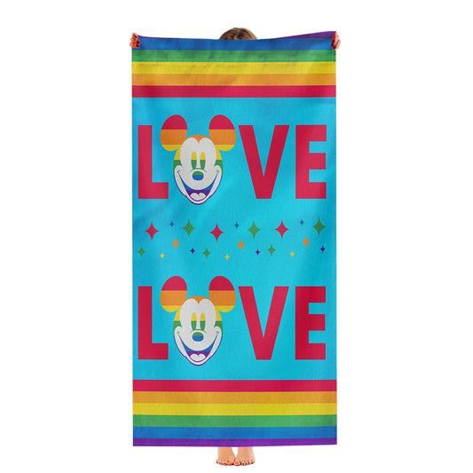 Disney Love Is Love Pride Mickey Ultra-Soft Luxury Bathroom Towels