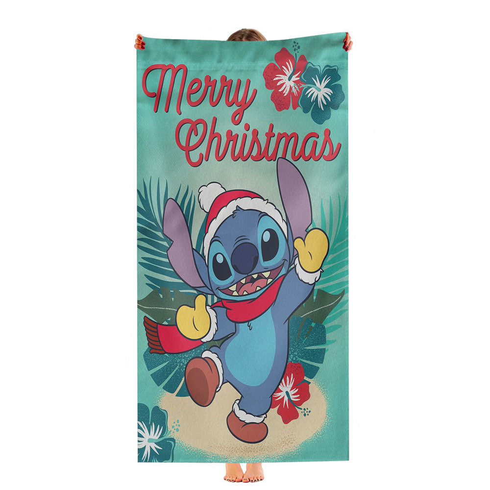 Disney Merry Christmas Stitch Ultra-Soft Luxury Bathroom Towels
