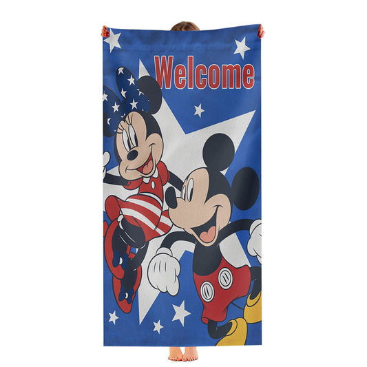 Disney Mickey And Minnie Usa Welcome Ultra-Soft Luxury Bathroom Towels