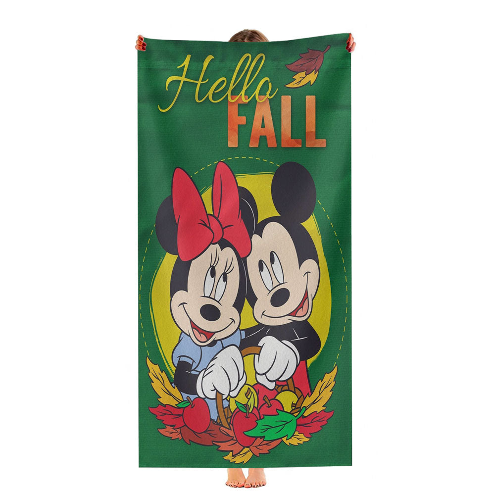Disney Mickey Minnie Hello Fall Ultra-Soft Luxury Bathroom Towels