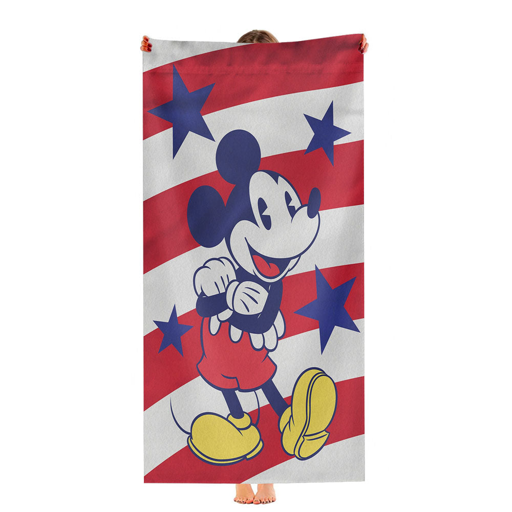 Disney Mickey Mouse Stars And Stripes Ultra-Soft Luxury Bathroom Towels