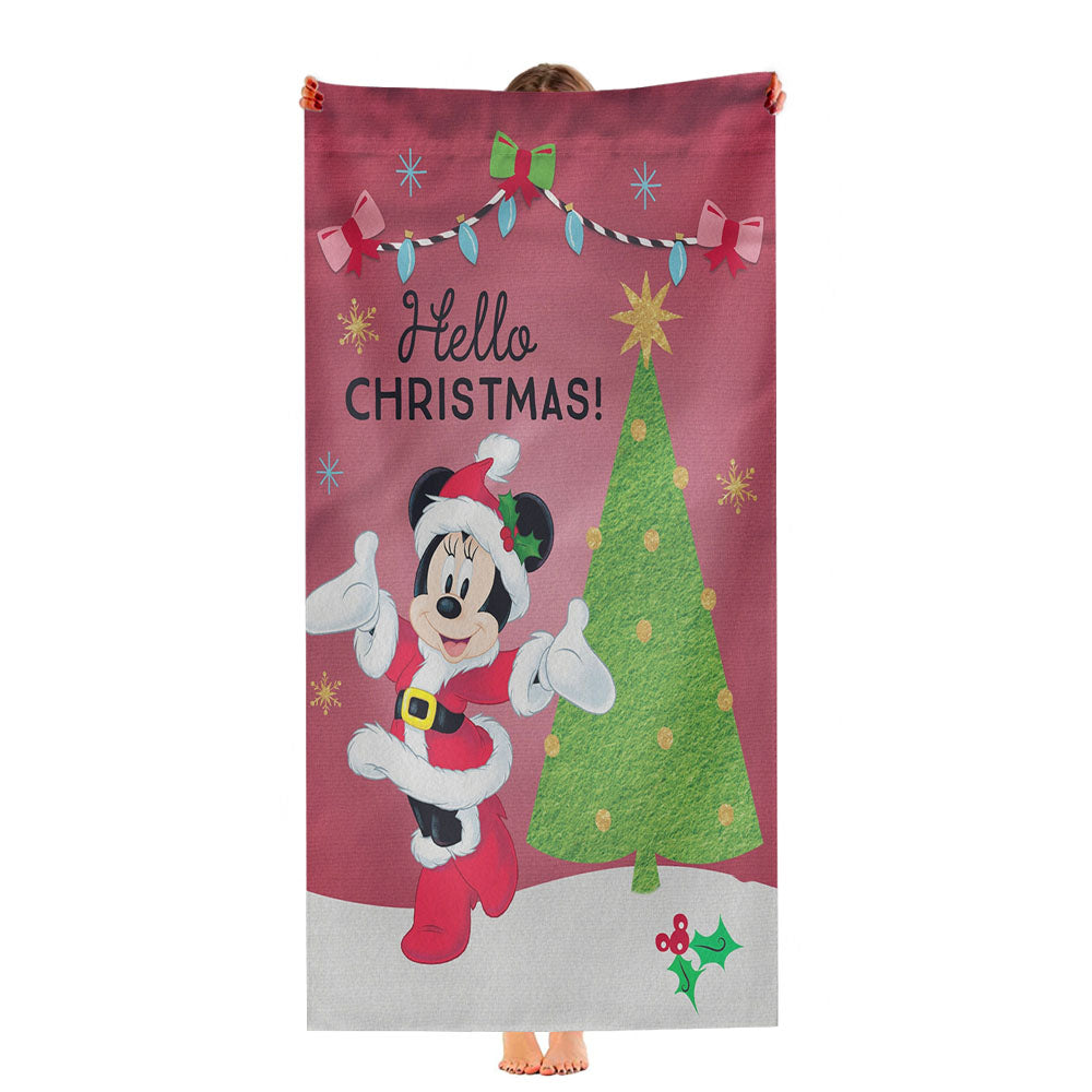 Disney Minnie Hello Christmas Ultra-Soft Luxury Bathroom Towels