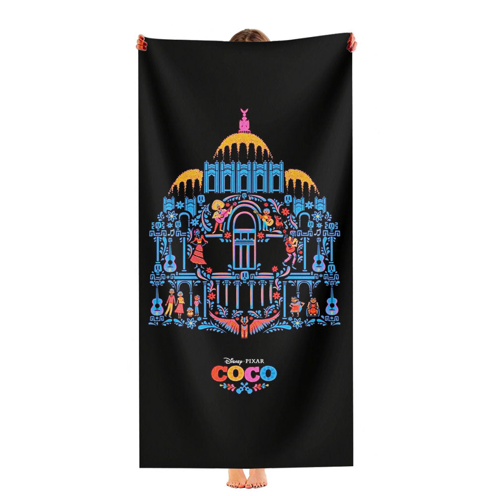 Disney Pixar Coco Castle Pattern Ultra-Soft Luxury Bathroom Towels