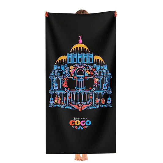 Disney Pixar Coco Castle Pattern Ultra-Soft Luxury Bathroom Towels