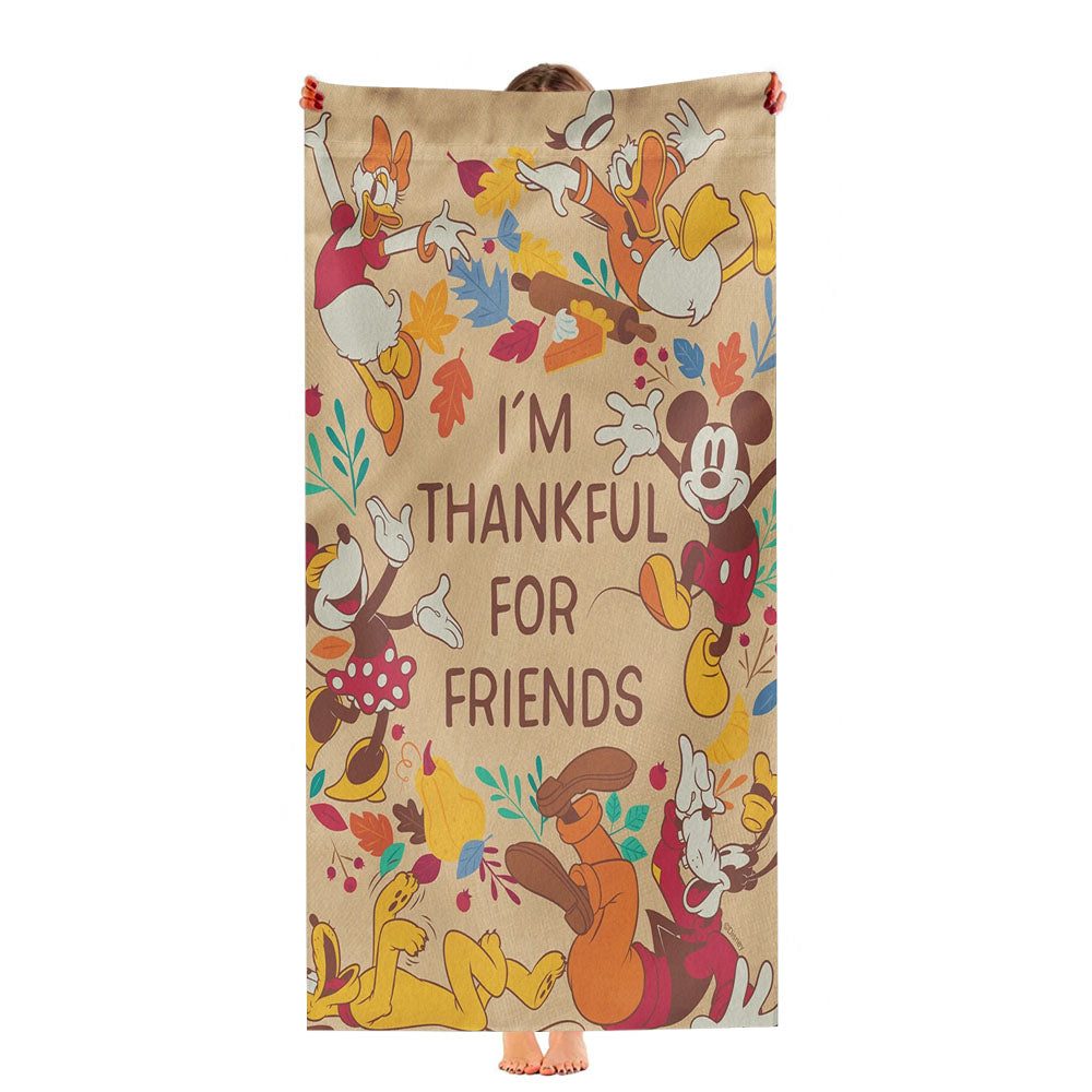 Disney Thankful For Friends Mickey And The Gang Ultra-Soft Luxury Bathroom Towels