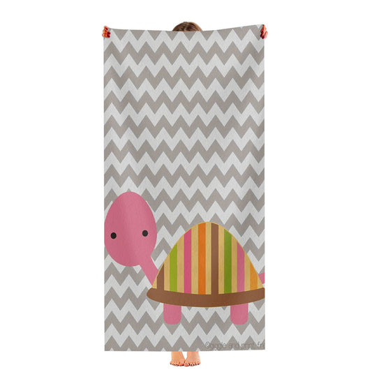 Diy Cute Pink Tortoise Pattern Chevron Ultra-Soft Luxury Bathroom Towels
