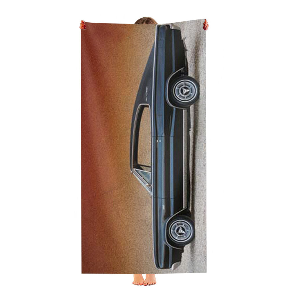 Dodge Charger 66 Blue Ultra-Soft Luxury Bathroom Towels