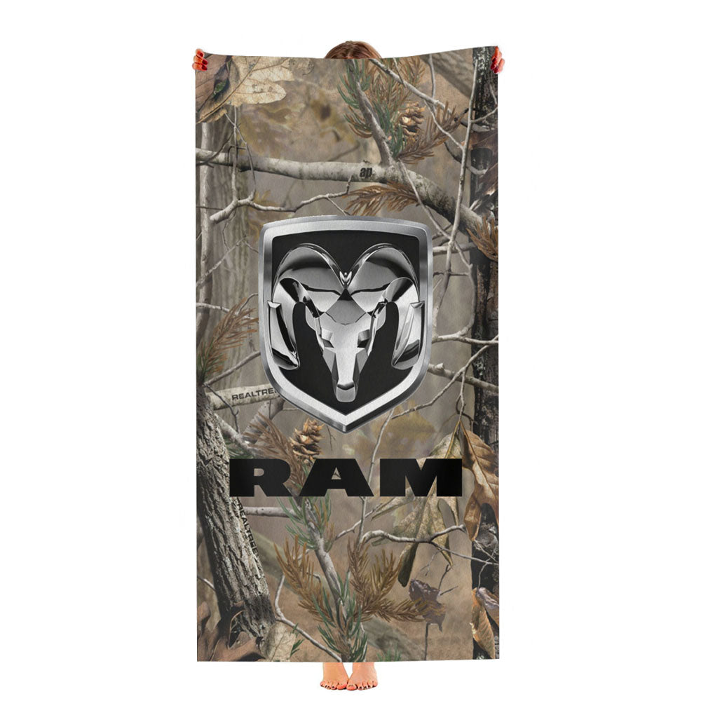 Dodge Ram Real Tree Camouflage Ultra-Soft Luxury Bathroom Towels