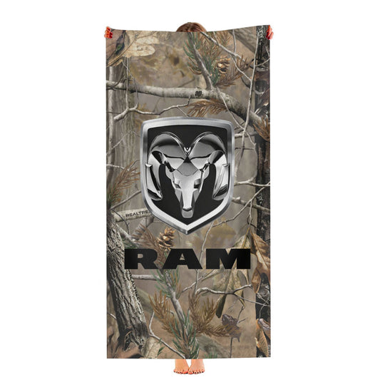 Dodge Ram Real Tree Camouflage Ultra-Soft Luxury Bathroom Towels