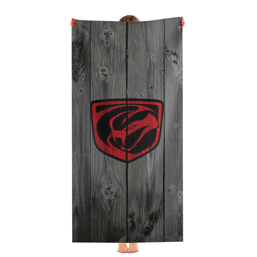 Dodge Viper Logo Dark Wood Wallpaper Ultra-Soft Luxury Bathroom Towels