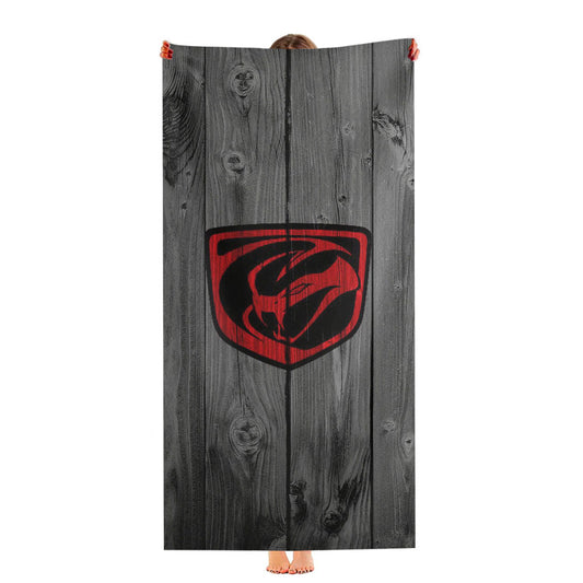 Dodge Viper Logo Dark Wood Wallpaper Ultra-Soft Luxury Bathroom Towels