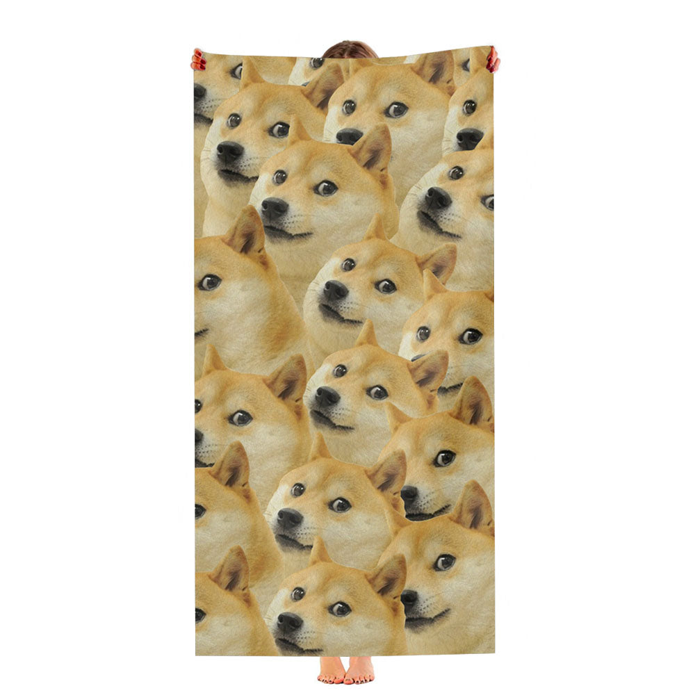 Doge Pattern Collage Ultra-Soft Luxury Bathroom Towels