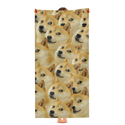 Doge Pattern Collage Ultra-Soft Luxury Bathroom Towels