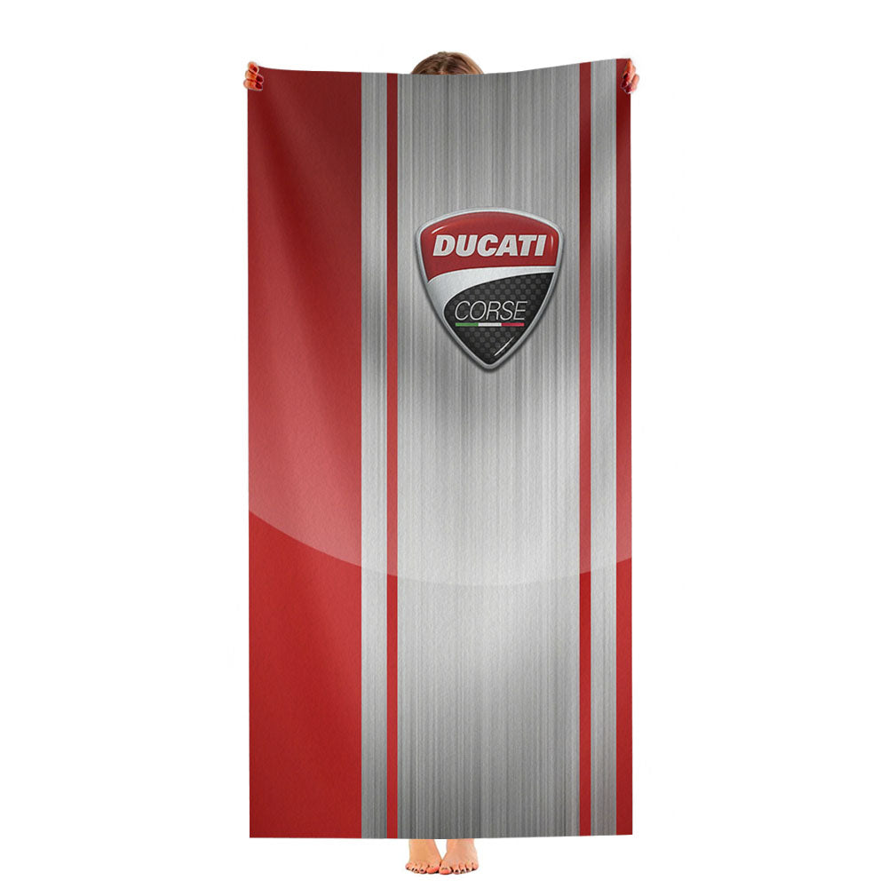 Ducati Corse Red Logo Ultra-Soft Luxury Bathroom Towels