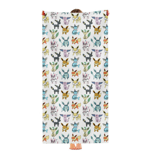 Eevee Evolutions Pattern Ultra-Soft Luxury Bathroom Towels