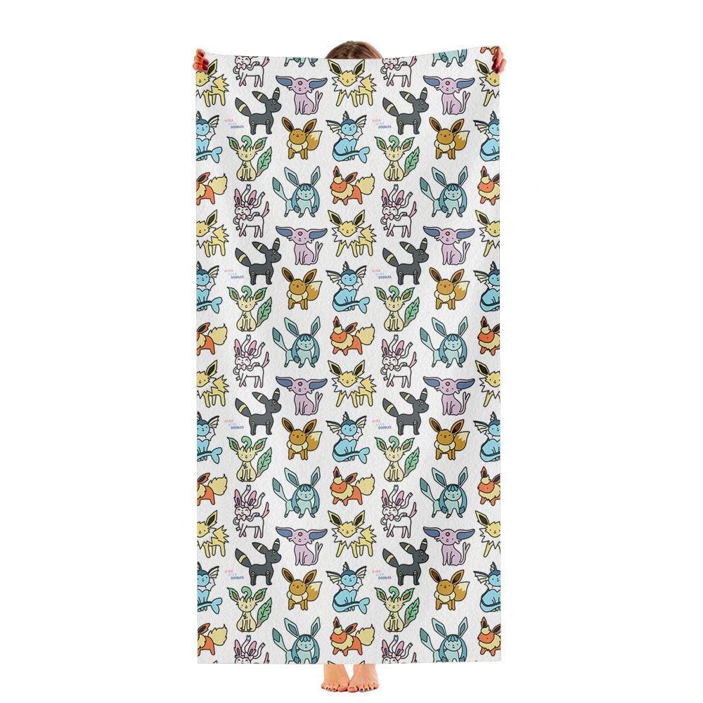 Eevee Pattern Ultra-Soft Luxury Bathroom Towels