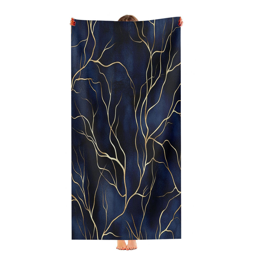 Elegant Gold And Navy Ultra-Soft Luxury Bathroom Towels