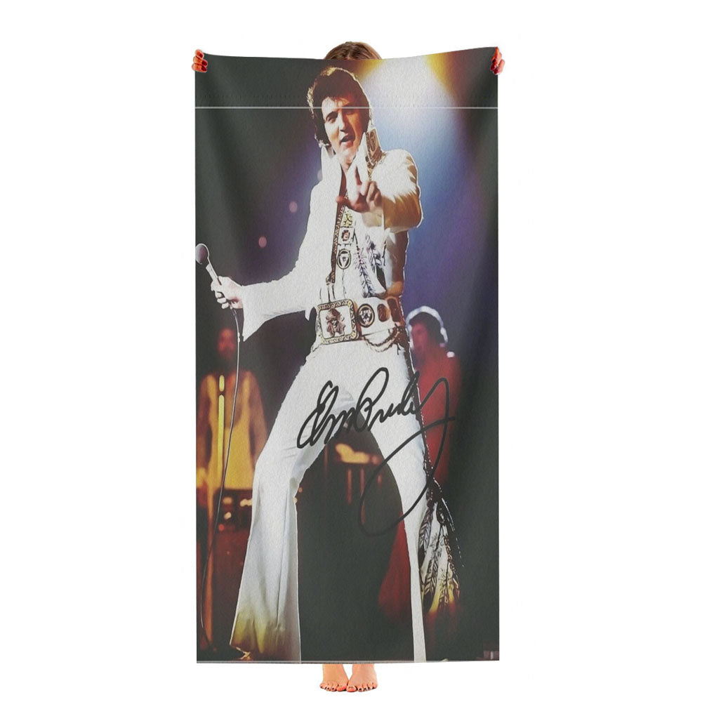 Elvis Presley In Concert Singing And Dancing Garden Ultra-Soft Luxury Bathroom Towels