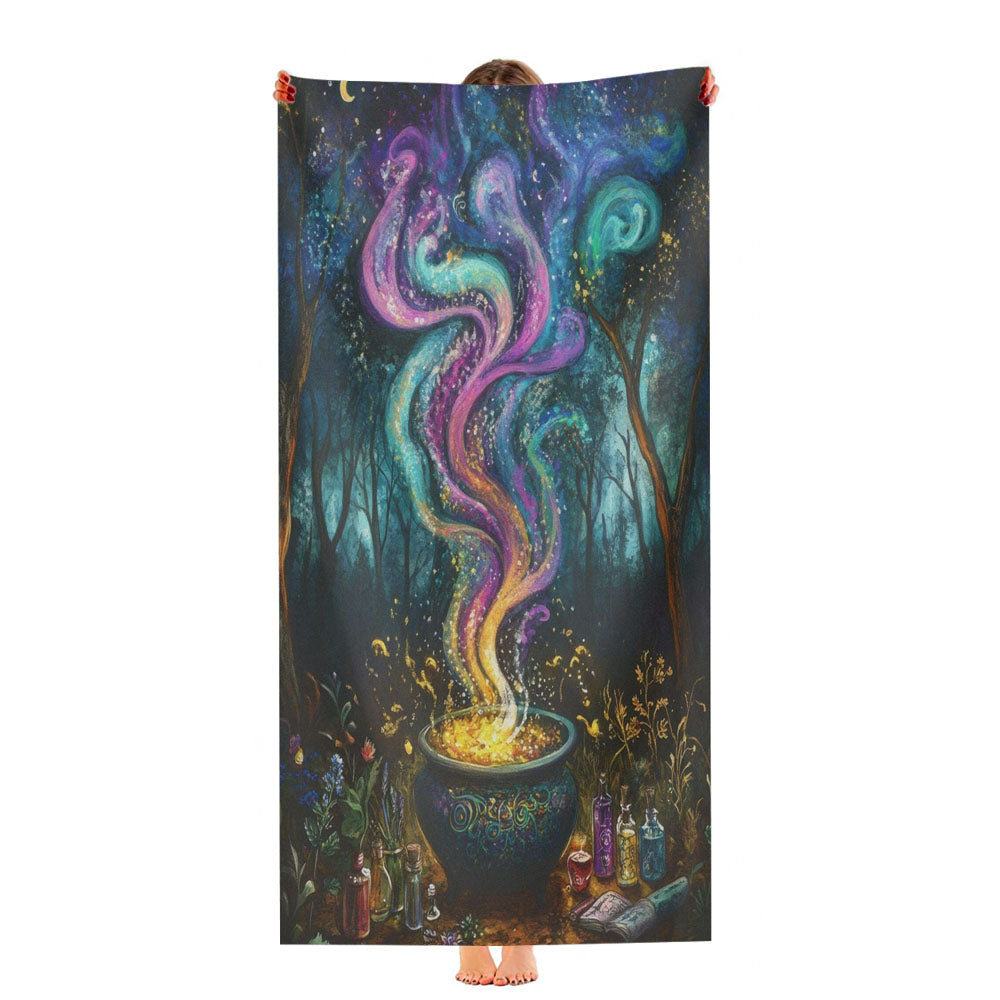 Enchanted Blue Forest Witches Cauldron Ultra-Soft Luxury Bathroom Towels