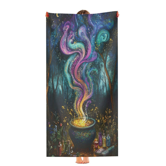 Enchanted Blue Forest Witches Cauldron Ultra-Soft Luxury Bathroom Towels