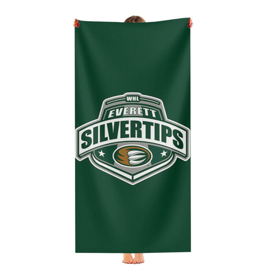 Everett Silvertips Logo Ultra-Soft Luxury Bathroom Towels