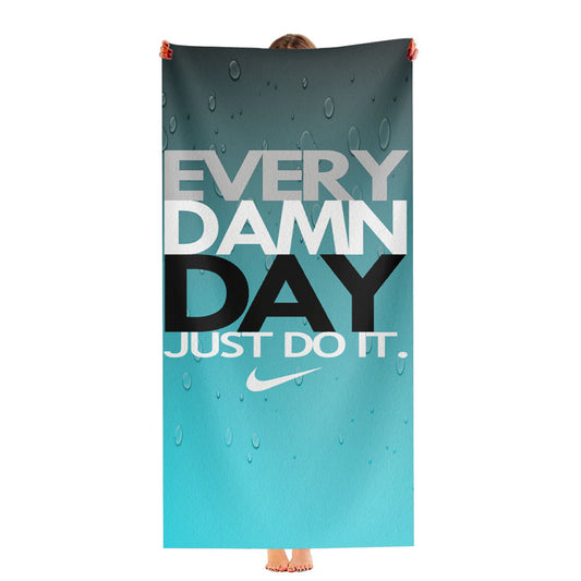 Every Damn Day Just Do It Nike Blue Ultra-Soft Luxury Bathroom Towels