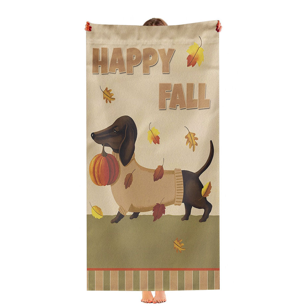 Fall Dachshund Ultra-Soft Luxury Bathroom Towels
