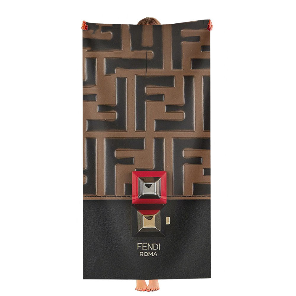 Fendi Roma Brown Pattern Ultra-Soft Luxury Bathroom Towels