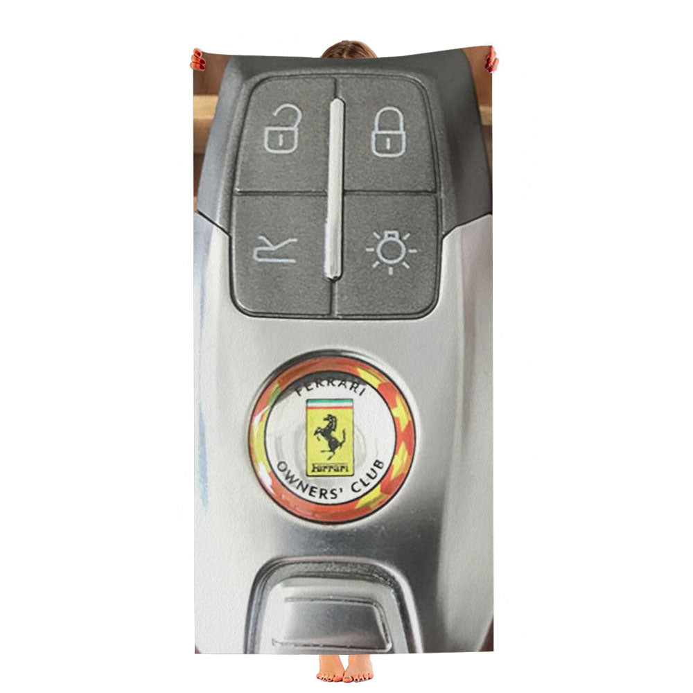 Ferrari Car Keys Stylish Keychain Emblem Ultra-Soft Luxury Bathroom Towels
